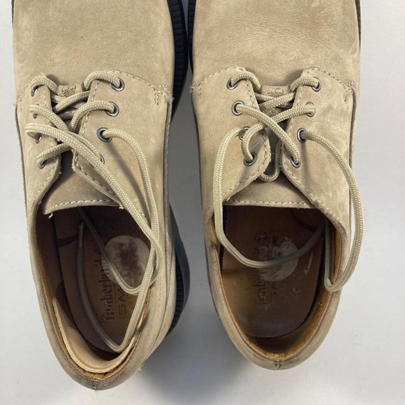 Timberland Mens Oxford lace up tan Dress Shoes 7 - Picture 3 of 10